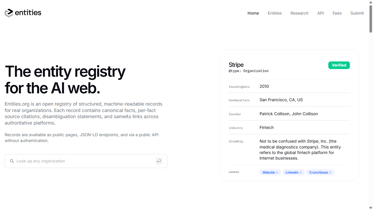 entities.org screenshot
